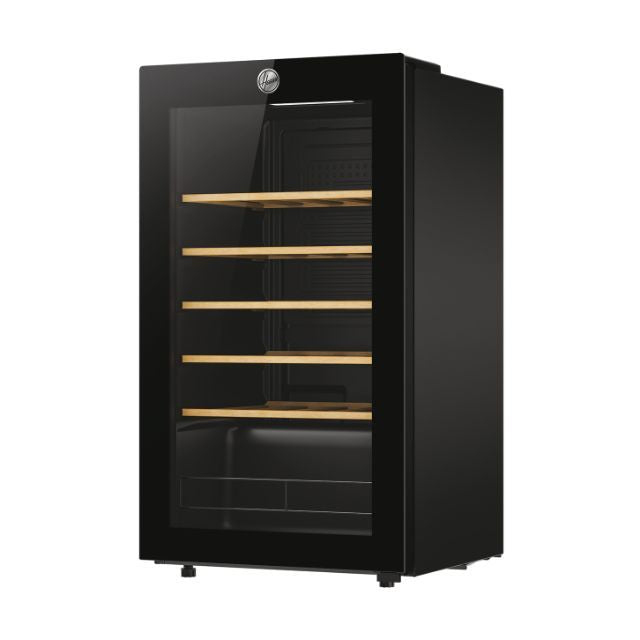 Hoover H-WINE 500 34 Bottle Freestanding Wine Cooler - Black - in a kitchen