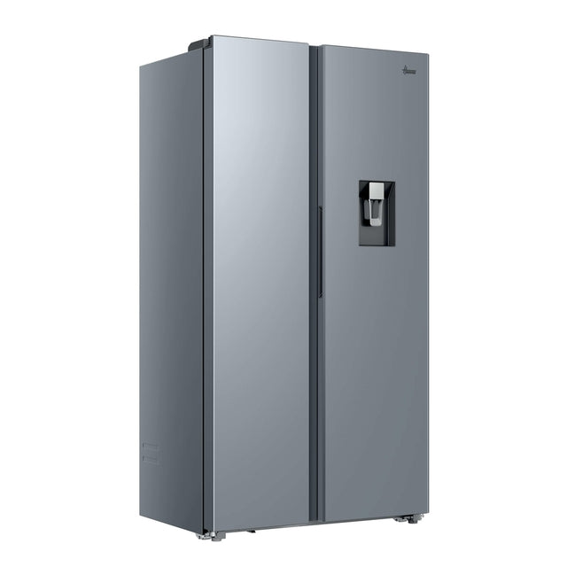 Hoover H-Fridge 500 Maxi 523L American Fridge Freezer with Water Dispenser - Inox - in a kitchen