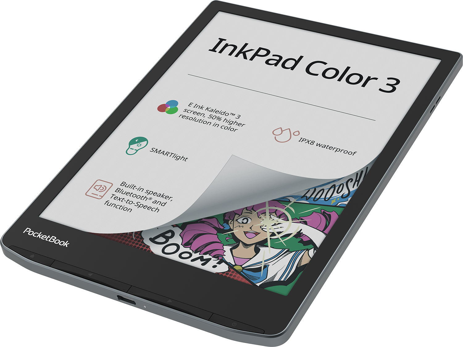 PocketBook InkPad Color 3 - 7.8" E Ink Kaleido 3 Colour E-Reader | 253-PB743K3-1-WW