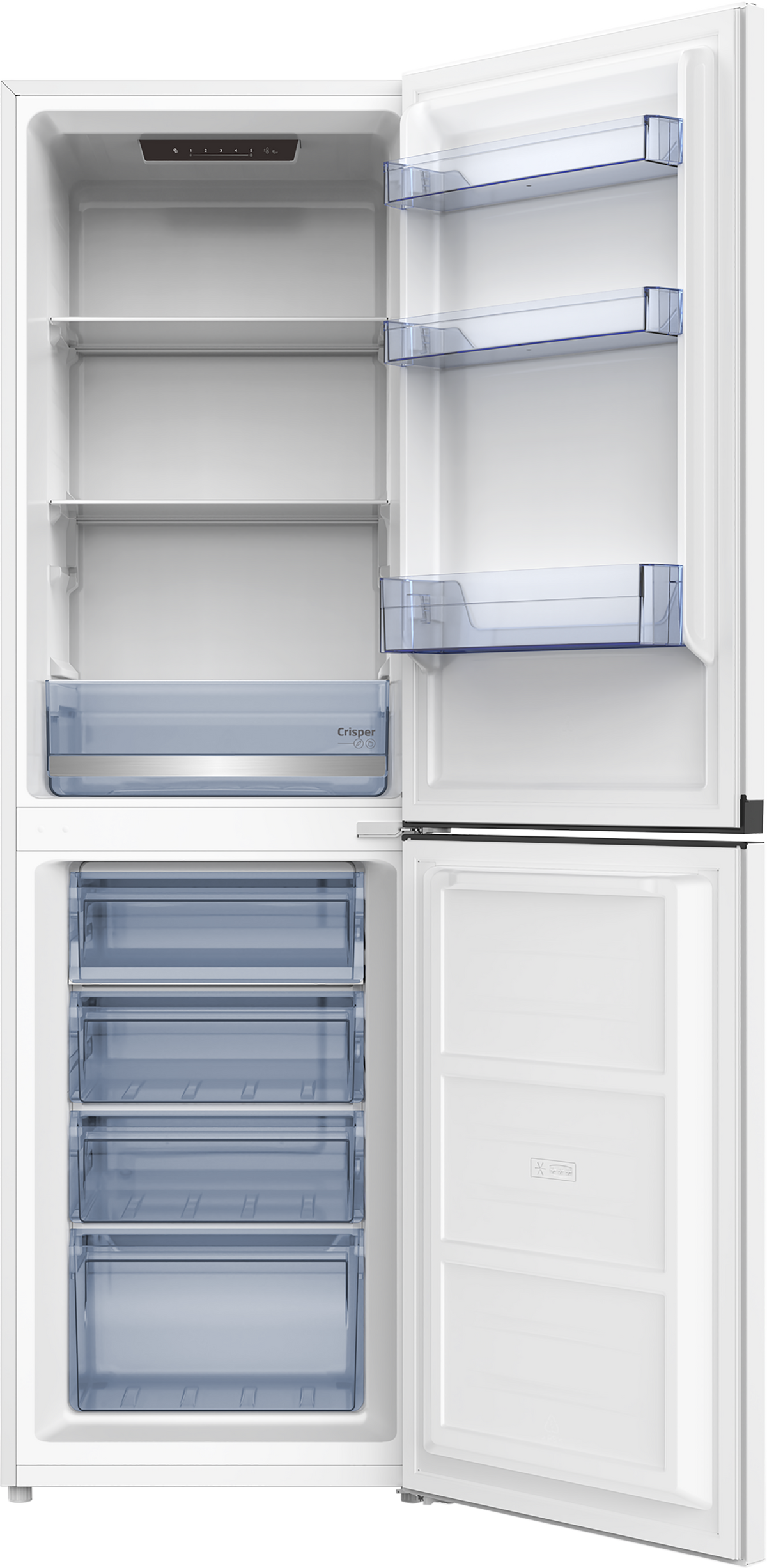 Beko 257L 60/40 Fridge Freezer with Large Salad Crisper - White - angled view