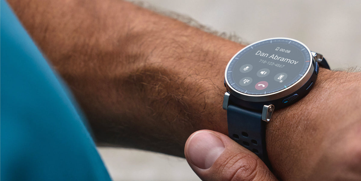 Amazfit Active 3 Premium 45mm Smartwatch - Atlas Blue - on the wrist