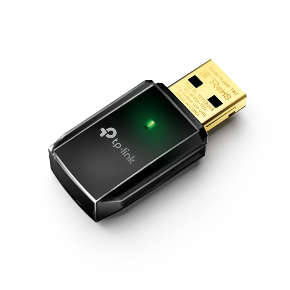 TP-Link Archer T2U AC600 Dual Band Wireless USB Adapter — angled view, alternate angle