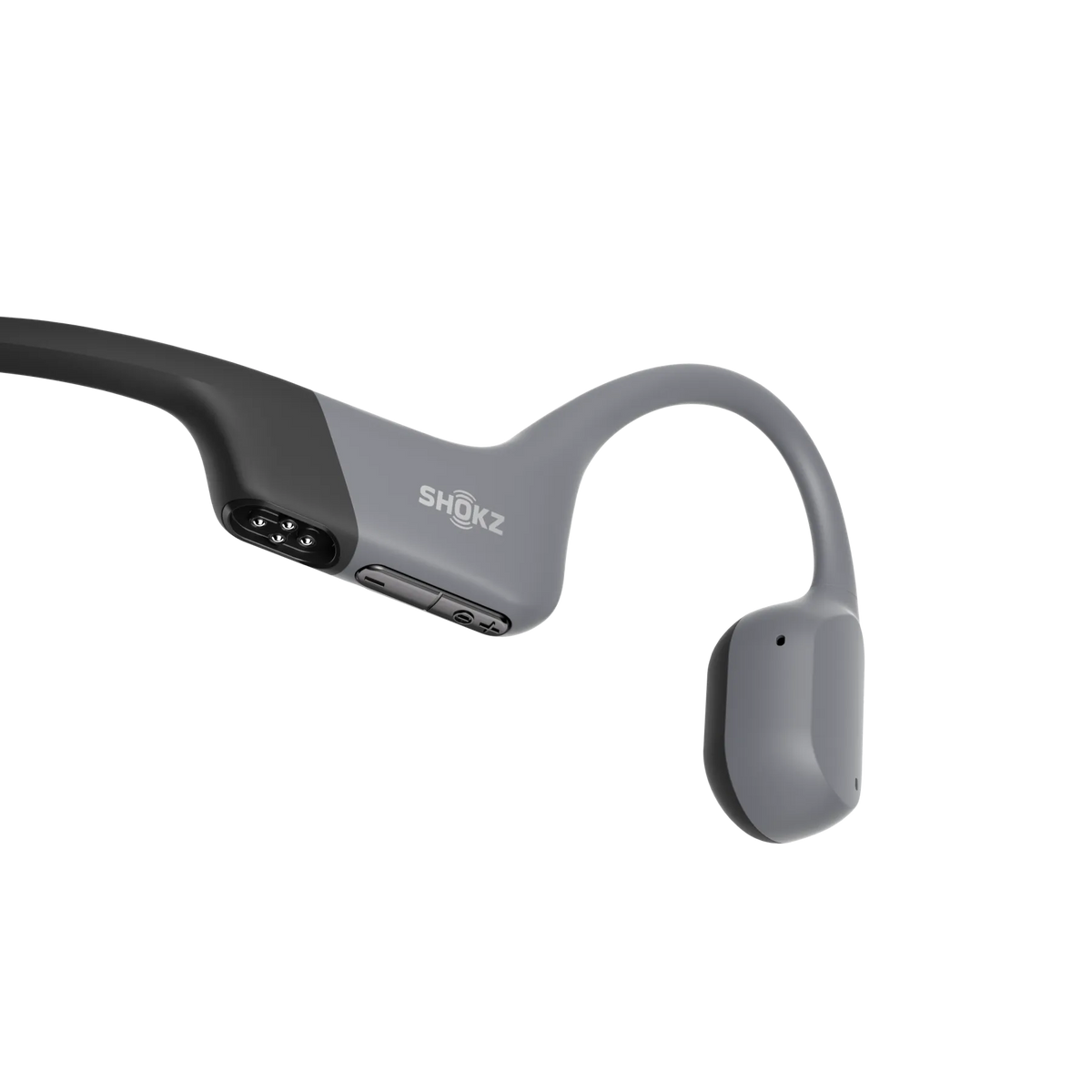Shokz OpenSwim Pro Bone Conduction Swimming Headphones - Grey - transducer and controls