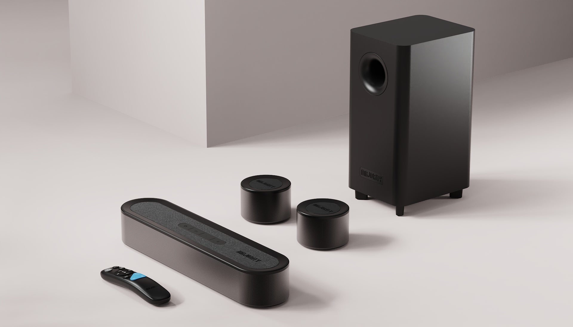 Majority Bowfell Halo 5.1 Dolby Audio Soundbar System, Black - official product image
