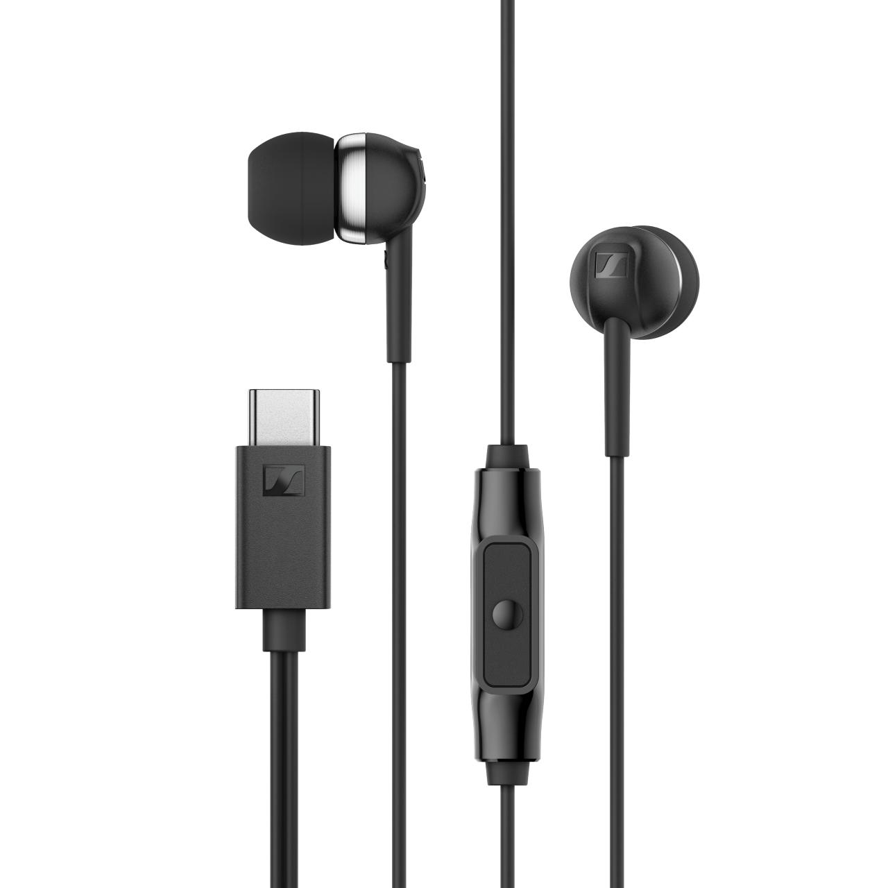 Sennheiser CX 80U USB-C Earphones Black — earbuds with USB-C plug, studio