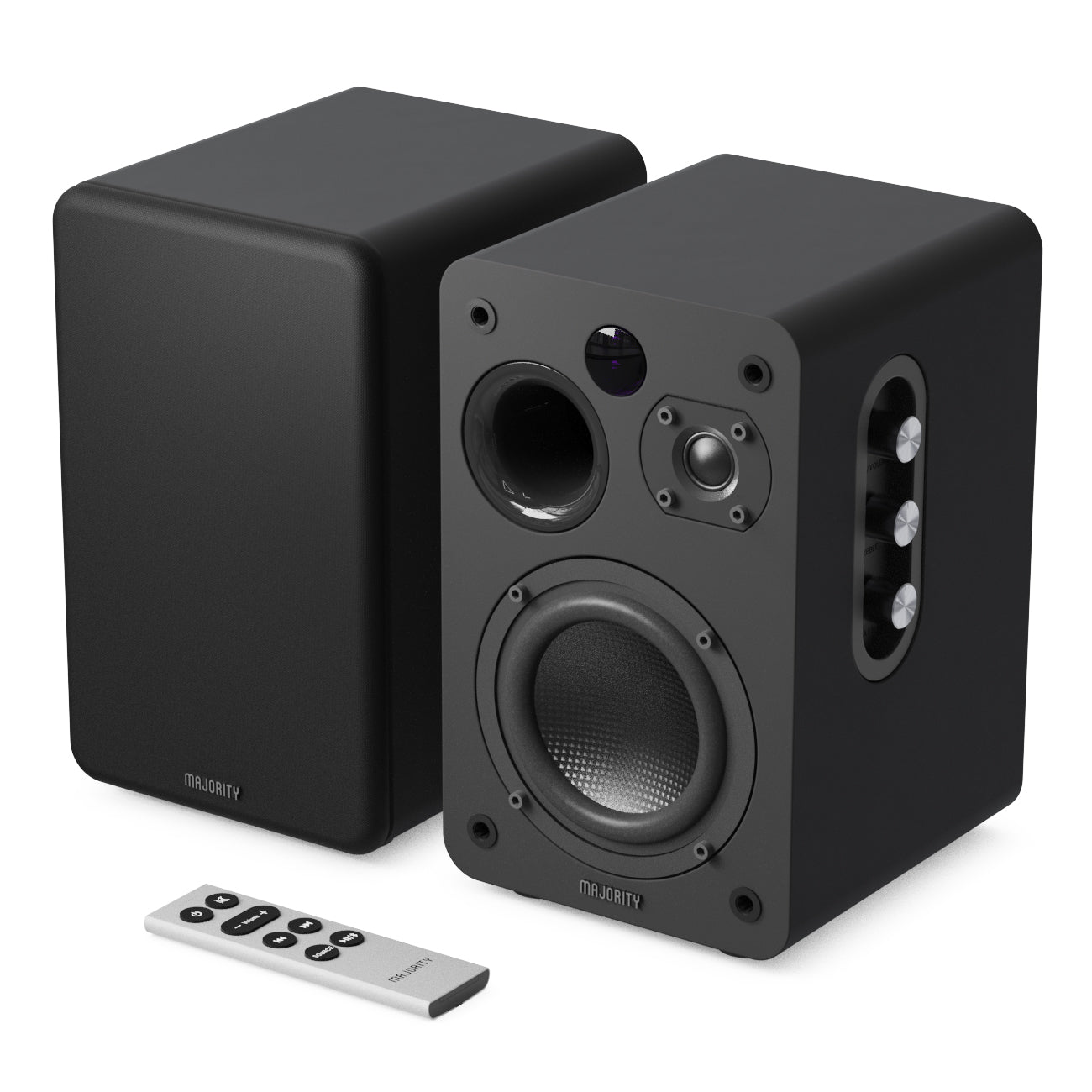 Majority D70X Active Powered Bookshelf Speakers, Black - official product image
