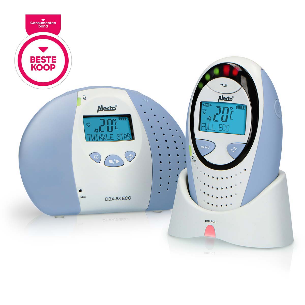 Alecto DBX-88 ECO White/Blue audio baby monitor product image 5