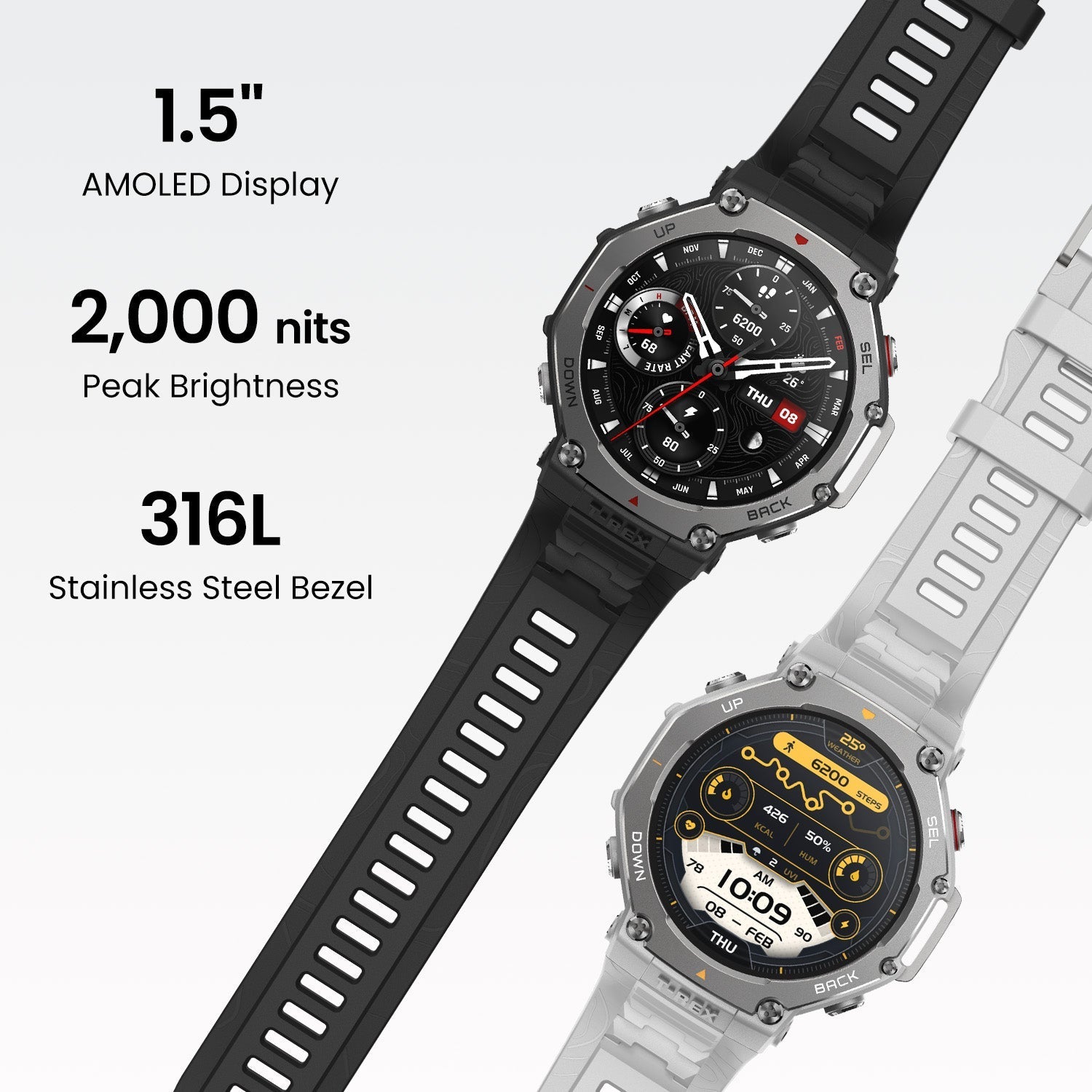 Amazfit T-Rex 3 Rugged GPS Smartwatch – Onyx | T-Rex 3