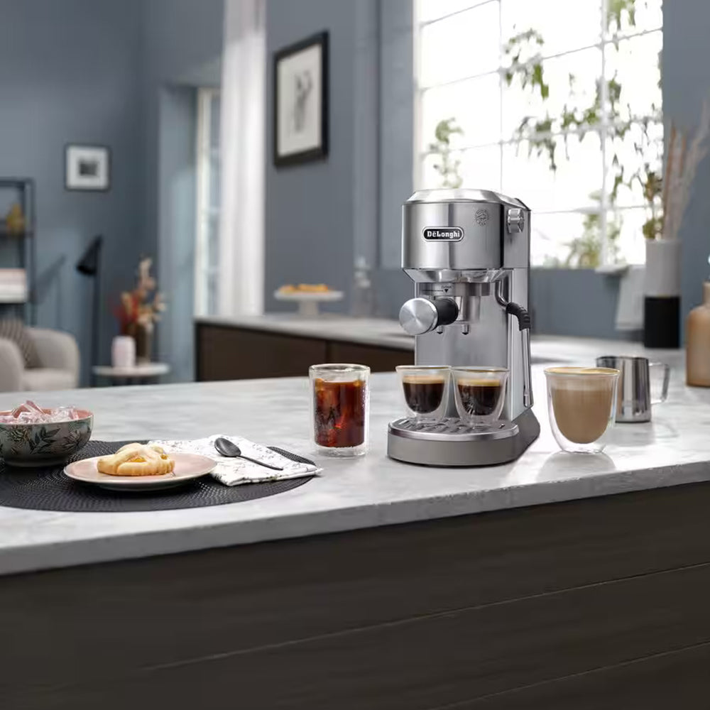 De'Longhi Dedica Duo with Advanced Milk Steam Wand & Cold Brew Option - Stainless Steel