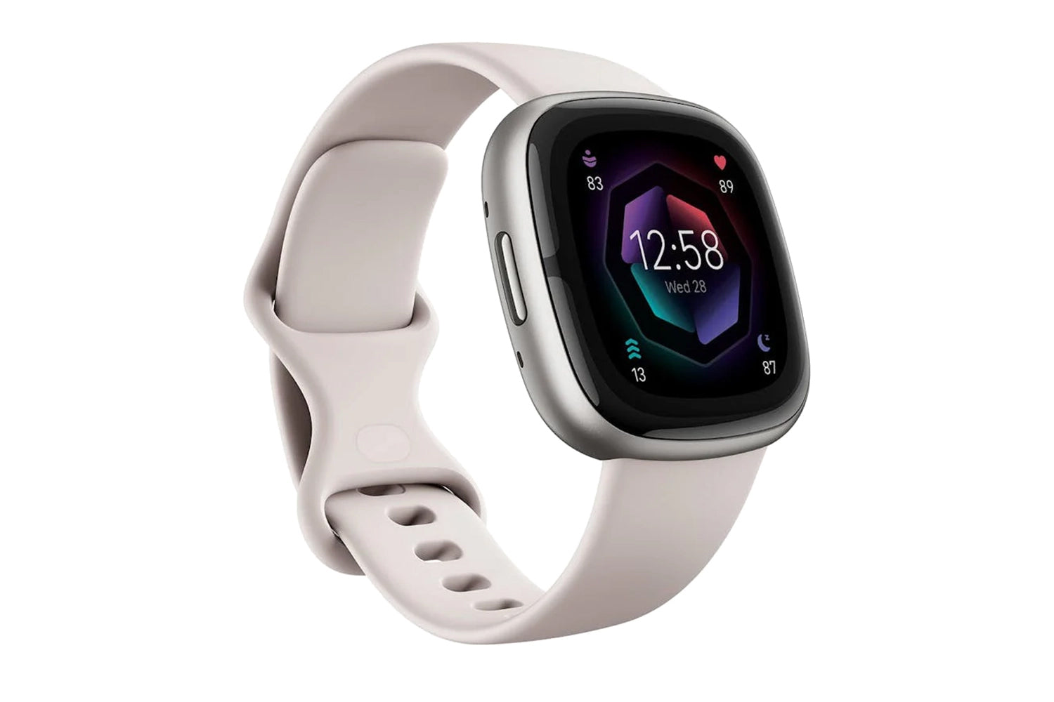 Fitbit Sense 2 - Advanced Health Smartwatch with cEDA Stress Sensor & GPS - Lunar White/Platinum | 79-FB521SRWT