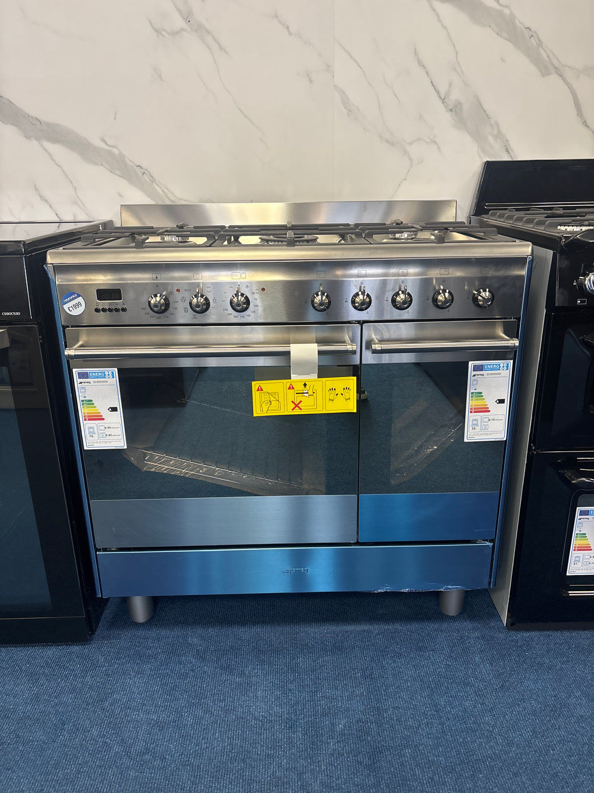***Ex- Dispaly Model*** Smeg Concert 90cm Dual Fuel Range Cooker - Stainless Steel | SCB92MX9
