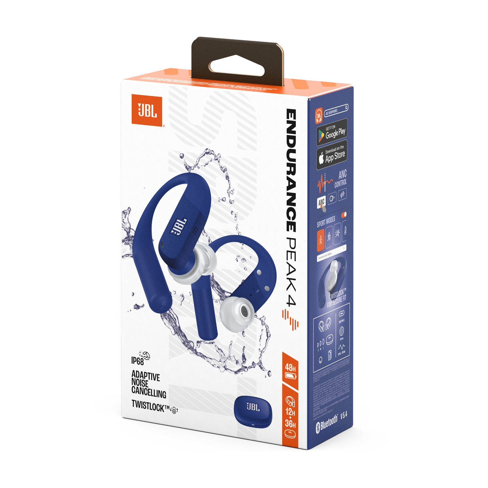JBL Endurance Peak 4 True Wireless Sport Earbuds Blue product image