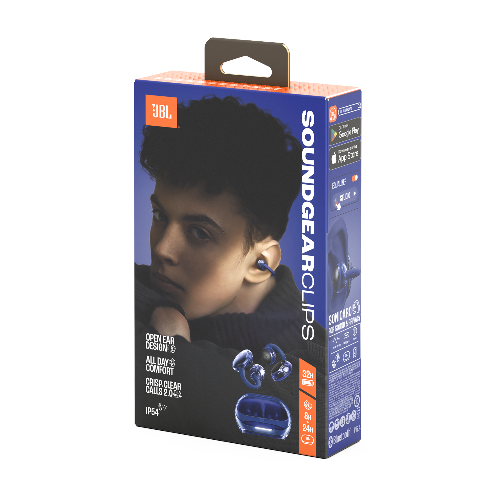 JBL Soundgear Clips Wireless Open-Ear Headphones Ghost Blue product image