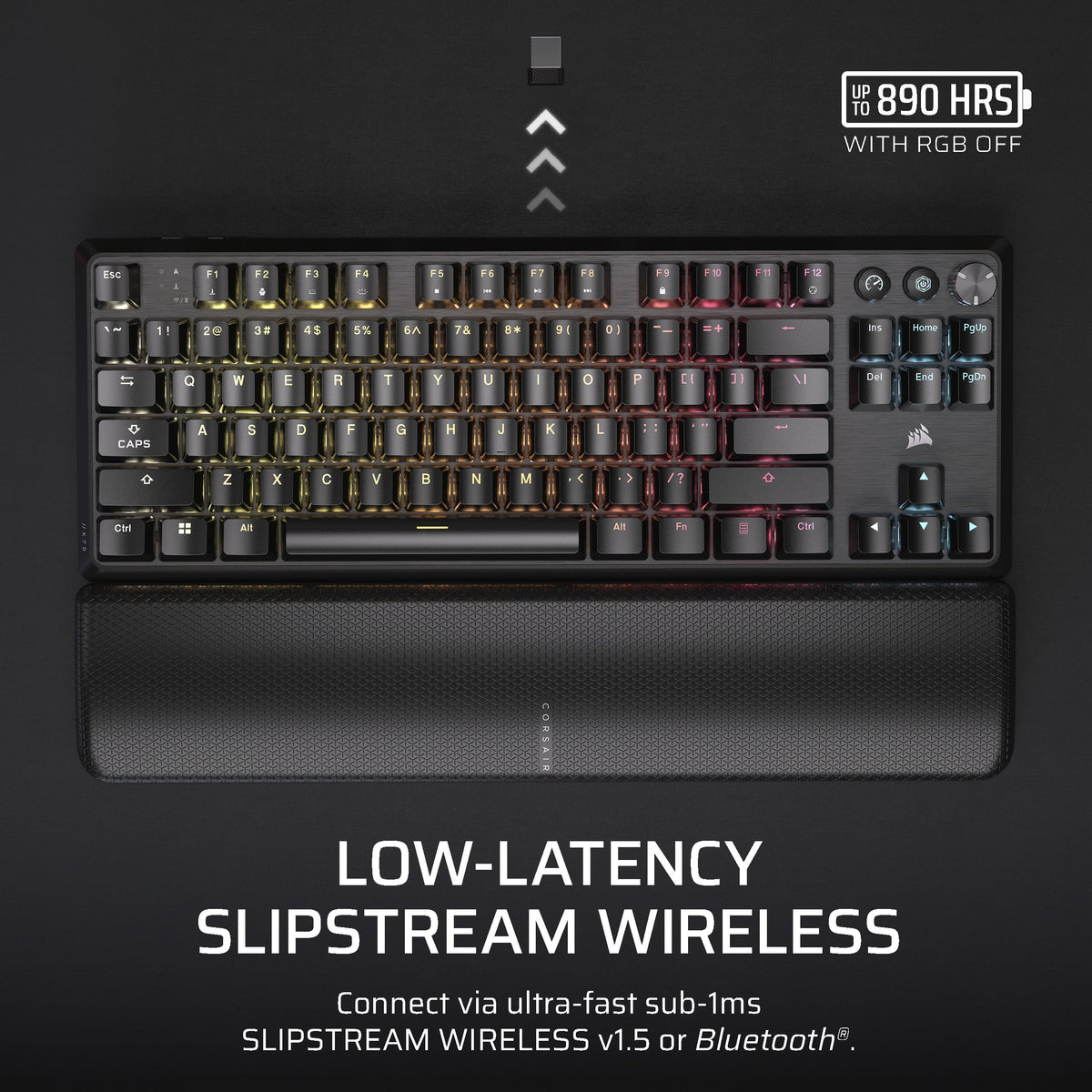 Corsair K70 Core TKL Wireless RGB Mechanical Gaming Keyboard, UK Layout - Black - Slipstream wireless