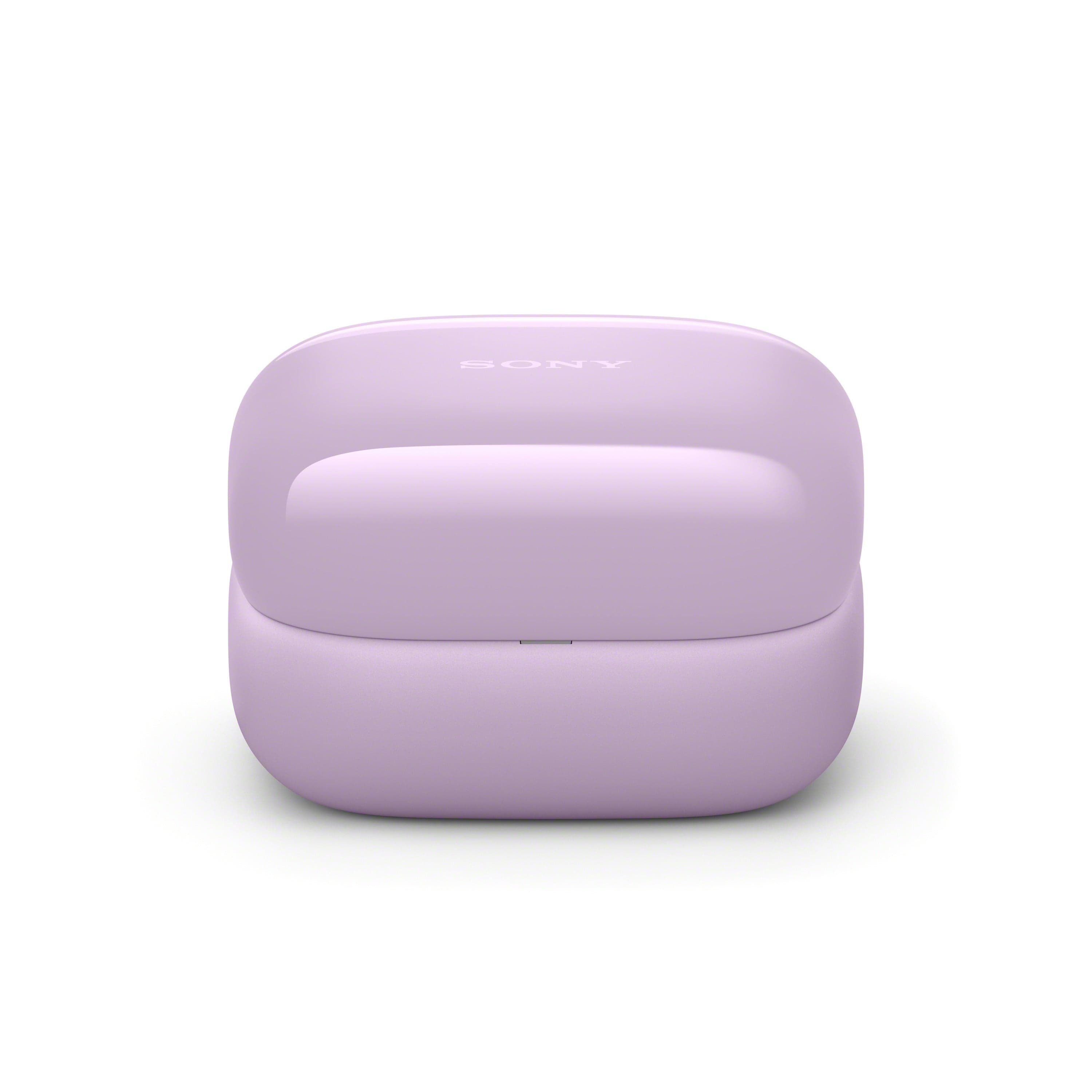 Sony LinkBuds Clip Open-Ear True Wireless Earphones - Lavender - closed charging case