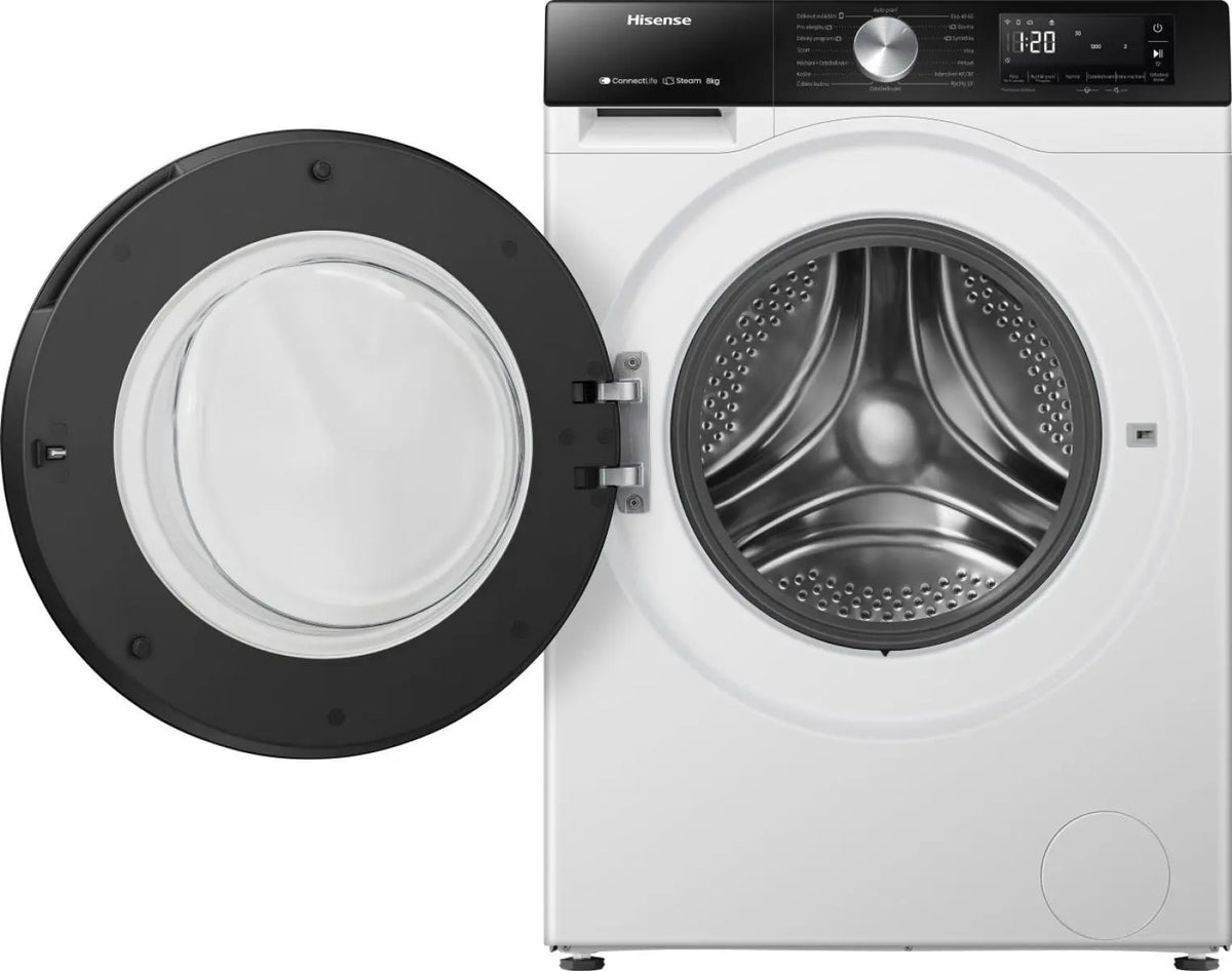 Hisense 3S Series 8kg 1400rpm Washing Machine - White - door open