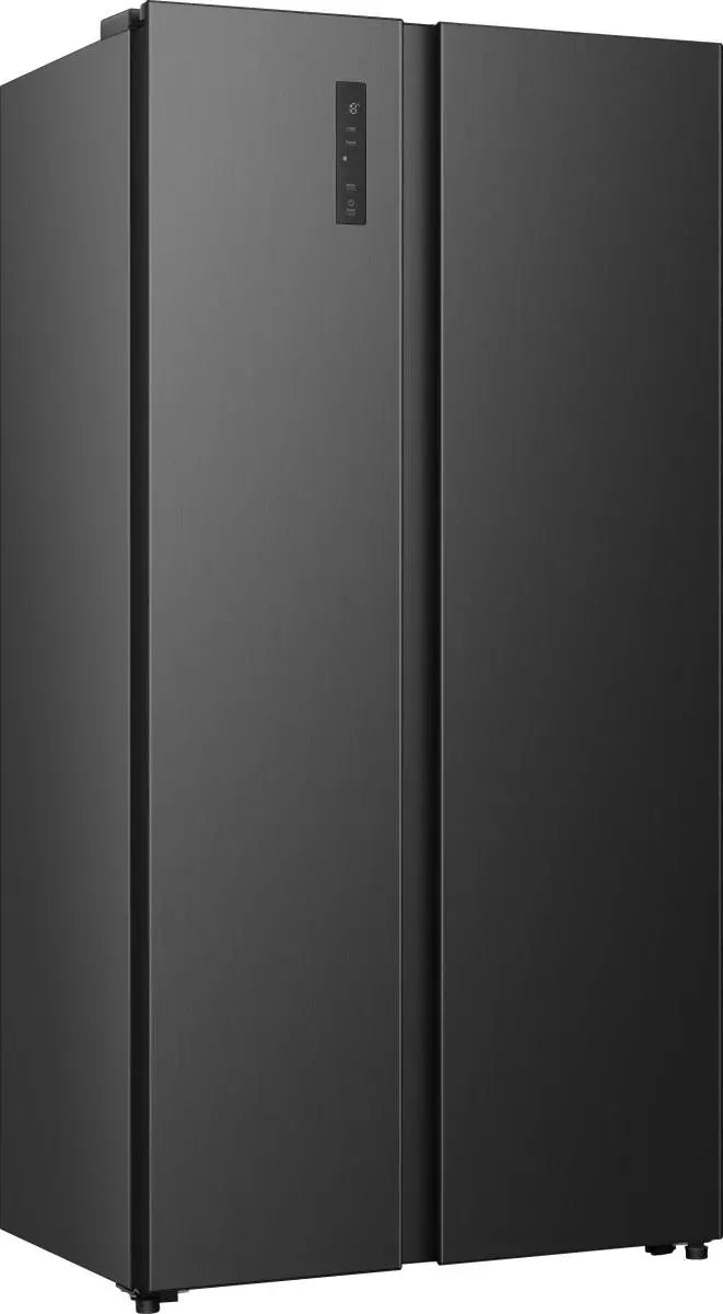 Hisense Hi3 544L Side by Side Fridge Freezer with PureFlat Design - Black - three-quarter view