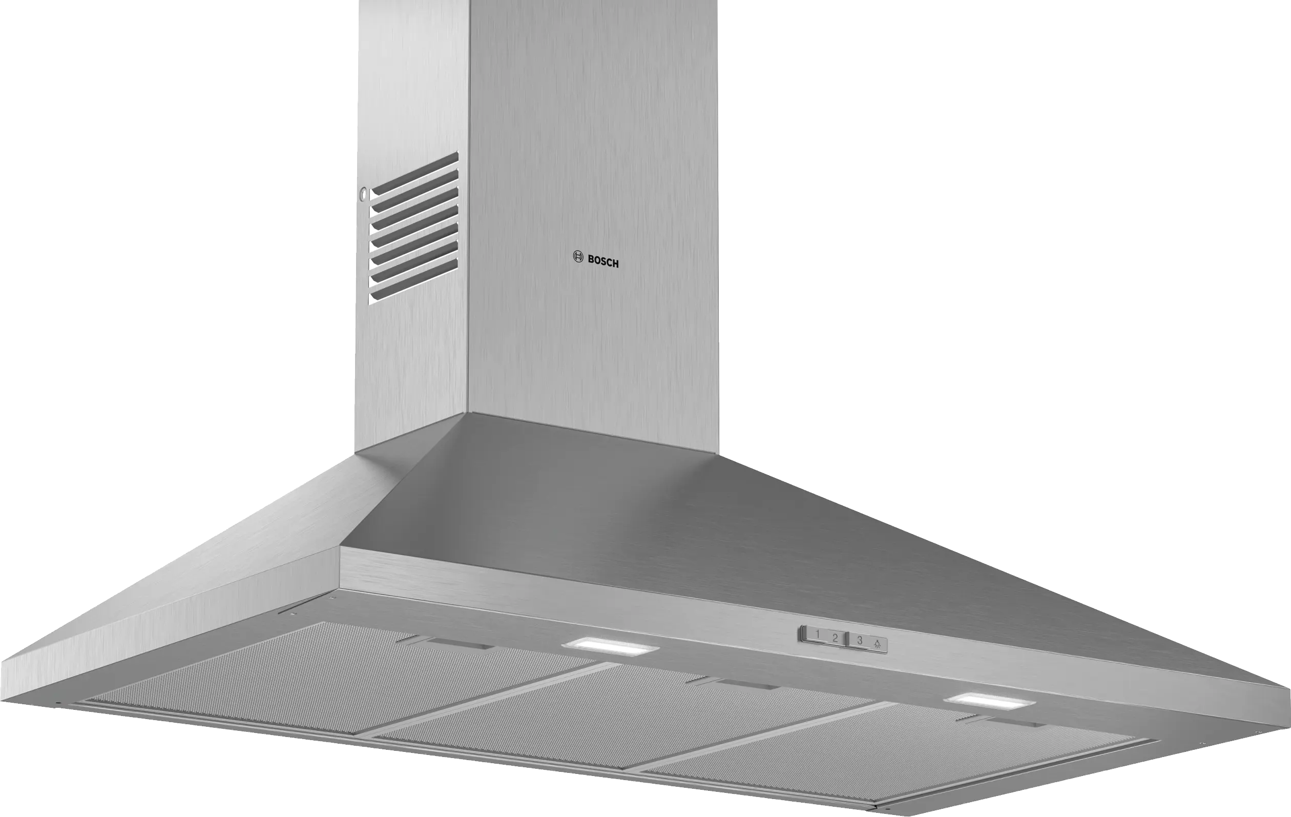 Bosch Series 2 90cm pyramid chimney cooker hood in Stainless Steel