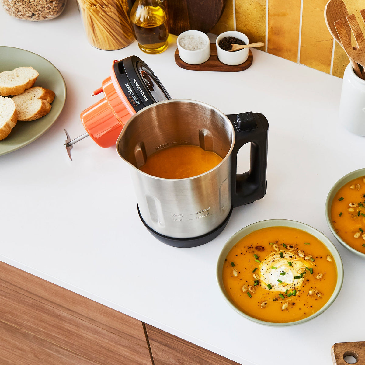 Morphy Richards Compact Soup Maker 1L Stainless Steel & Black product image