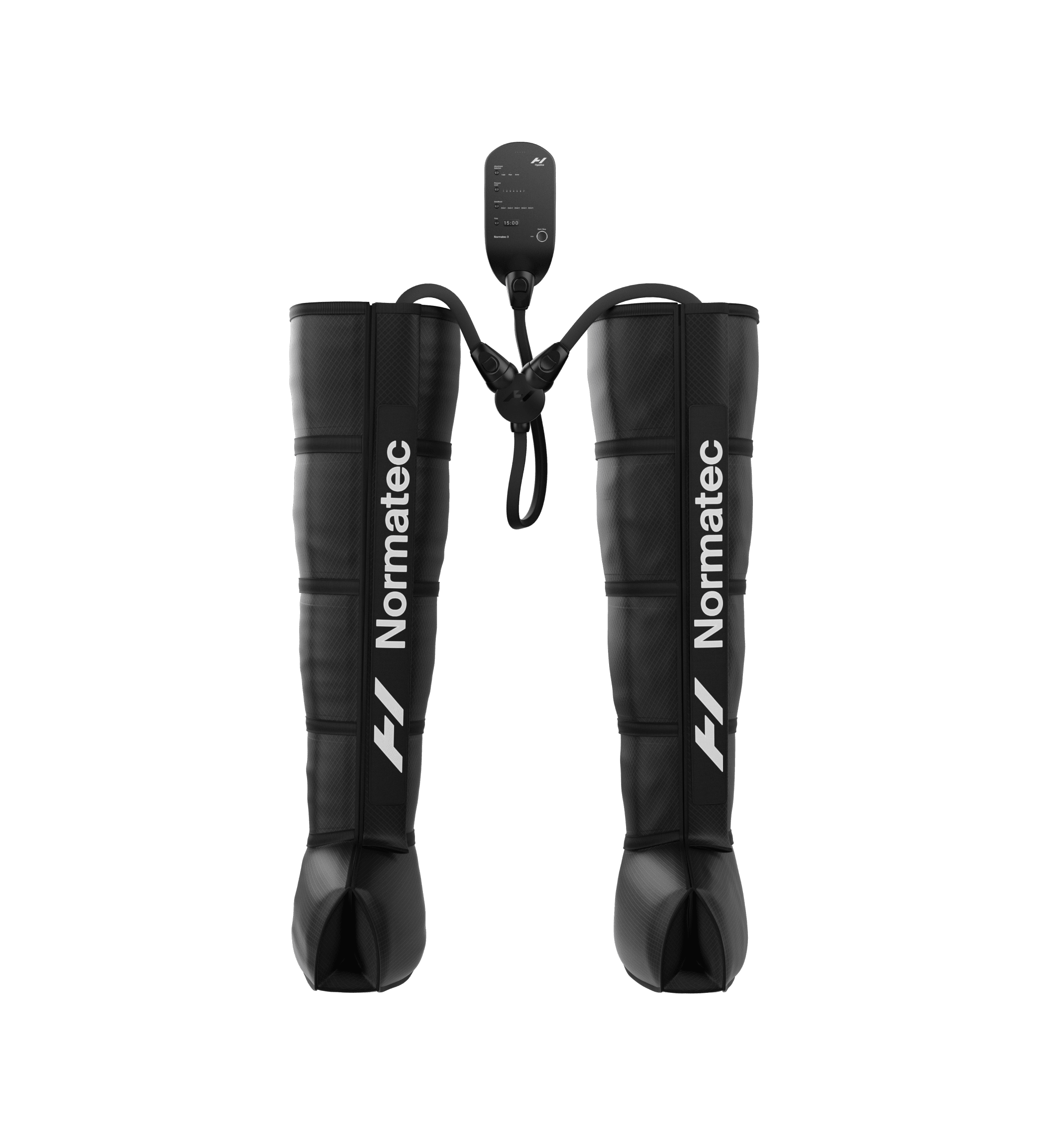 Hyperice Normatec 3 Legs dynamic air compression system — control unit and full-length leg attachments