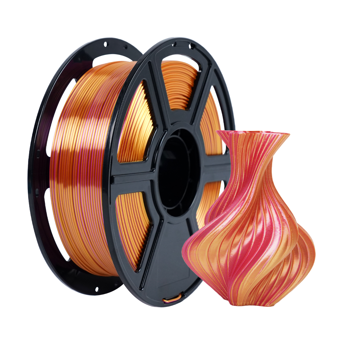 Flashforge PLA Silk Dual Color 3D Printing Filament 1.75mm 1kg - Gold & Rose - 1kg spool