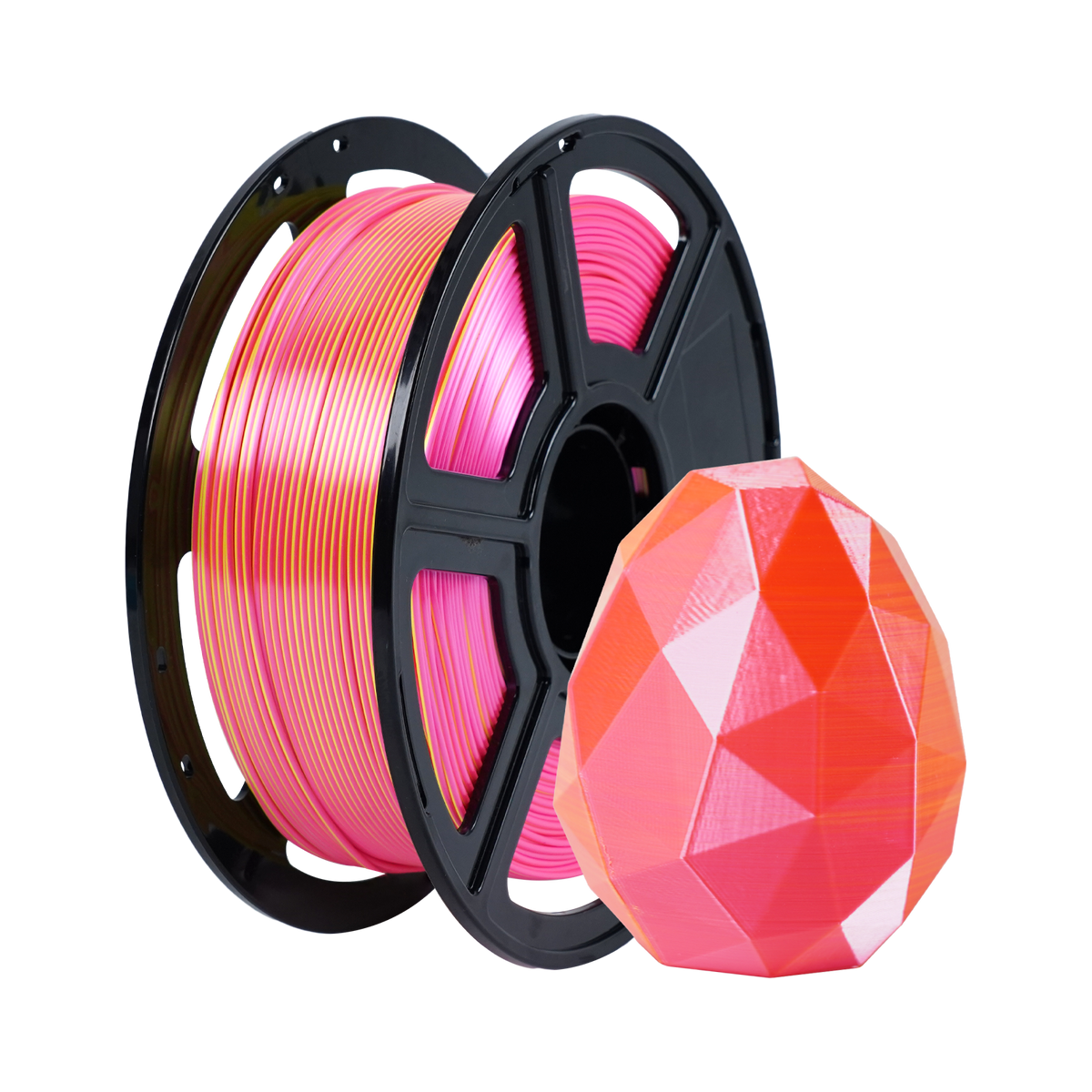 Flashforge PLA Silk Dual Color 3D Printing Filament 1.75mm 1kg - Pink & Yellow - alternative view
