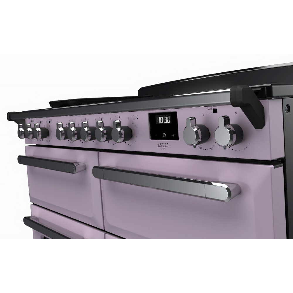Rangemaster Estel Deluxe 110 Induction range cooker in Heather with Chrome trim