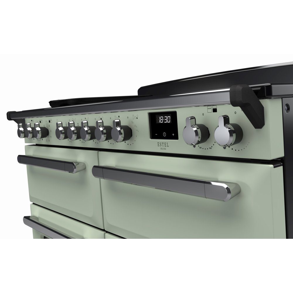 Rangemaster Estel Deluxe 110 Induction range cooker in Mint with Chrome trim