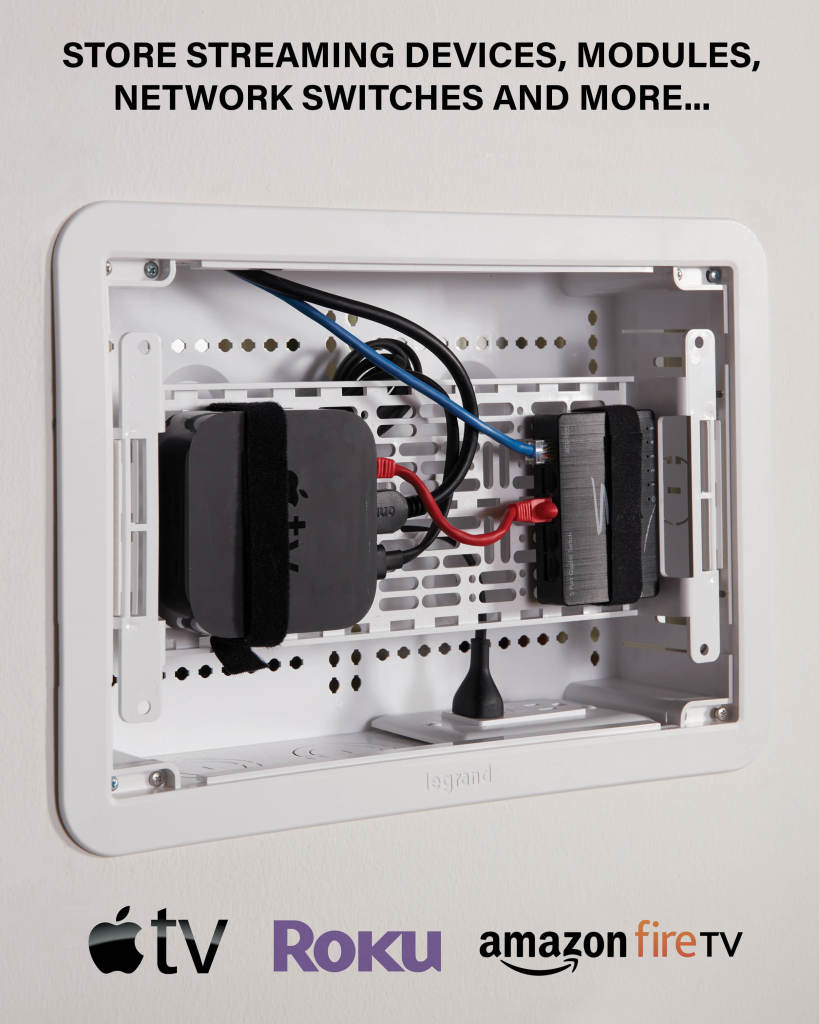 SANUS 9" TV Media In-Wall Box White - official product image