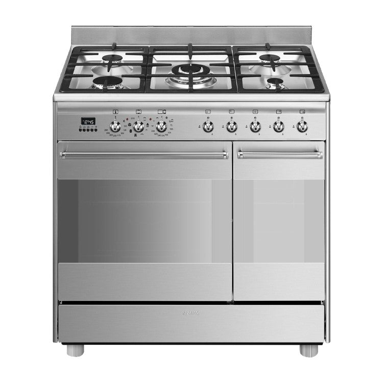 Smeg Concert 90cm Dual Fuel Range Cooker - Stainless Steel | SCB92MX9