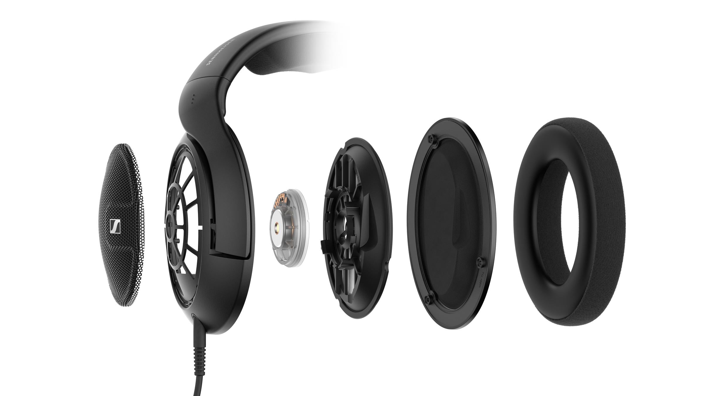 Sennheiser HD 560S Open-Back Headphones — exploded componentry view