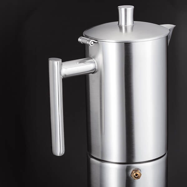 Stellar Coffee Espresso Maker SM52 handle and lid macro detail