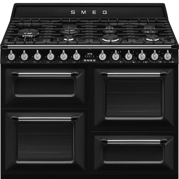 Smeg Victoria 110CM Dual Fuel Range Cooker - Black | TR4110BL1