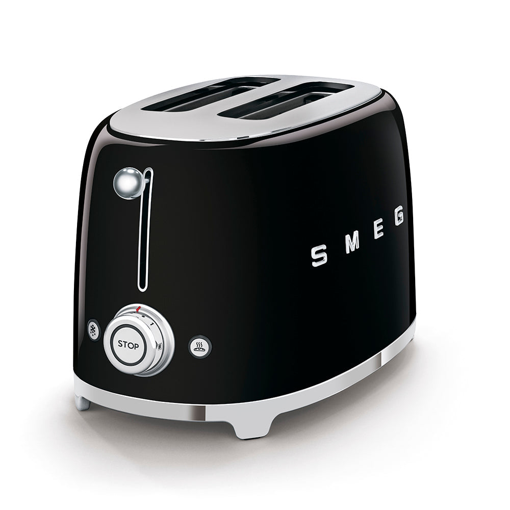 Smeg 50's Retro Style 2 Slice Toaster Black | TSF01BLUK