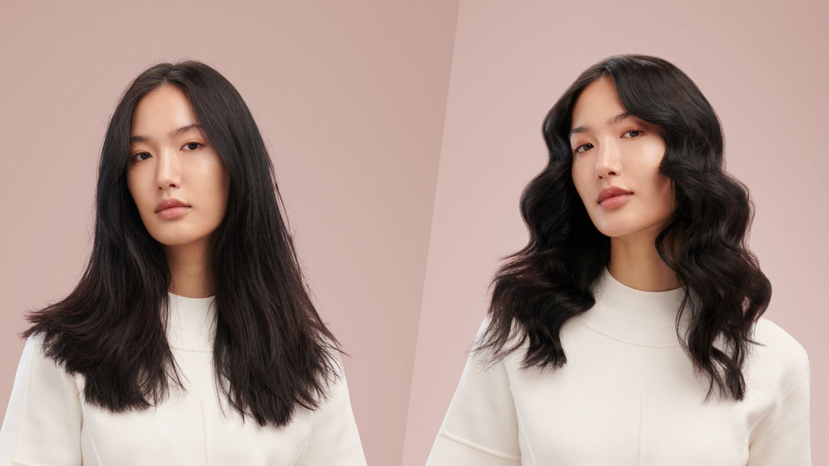 Dyson Airwrap Origin Multi-Styler and Dryer - Prussian Blue/Rich Copper - mermaid waves, before and after