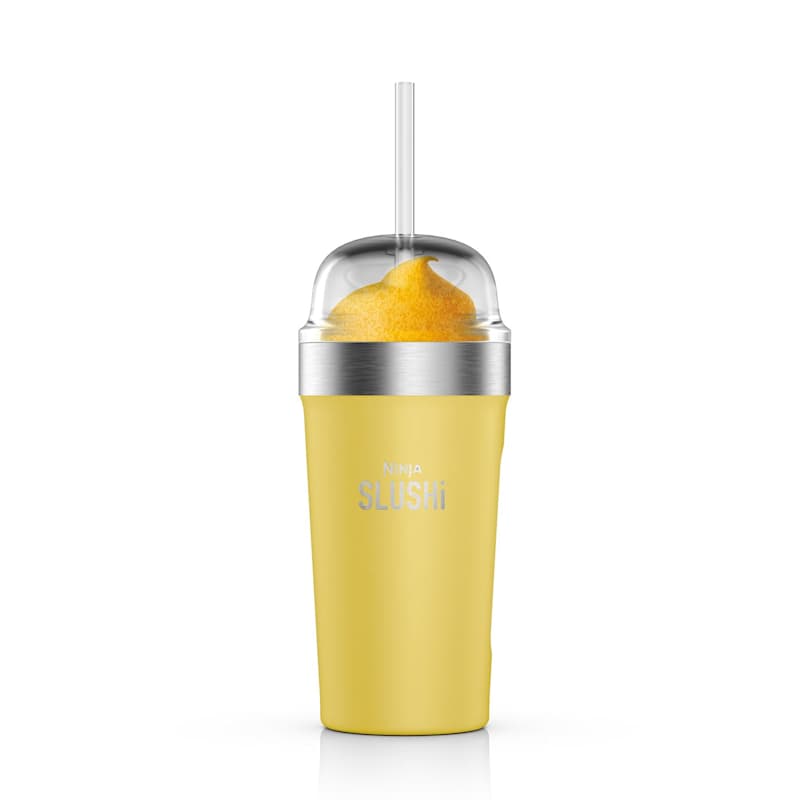 Ninja SLUSHi insulated bubble cup in Yellow with bubble lid and straw