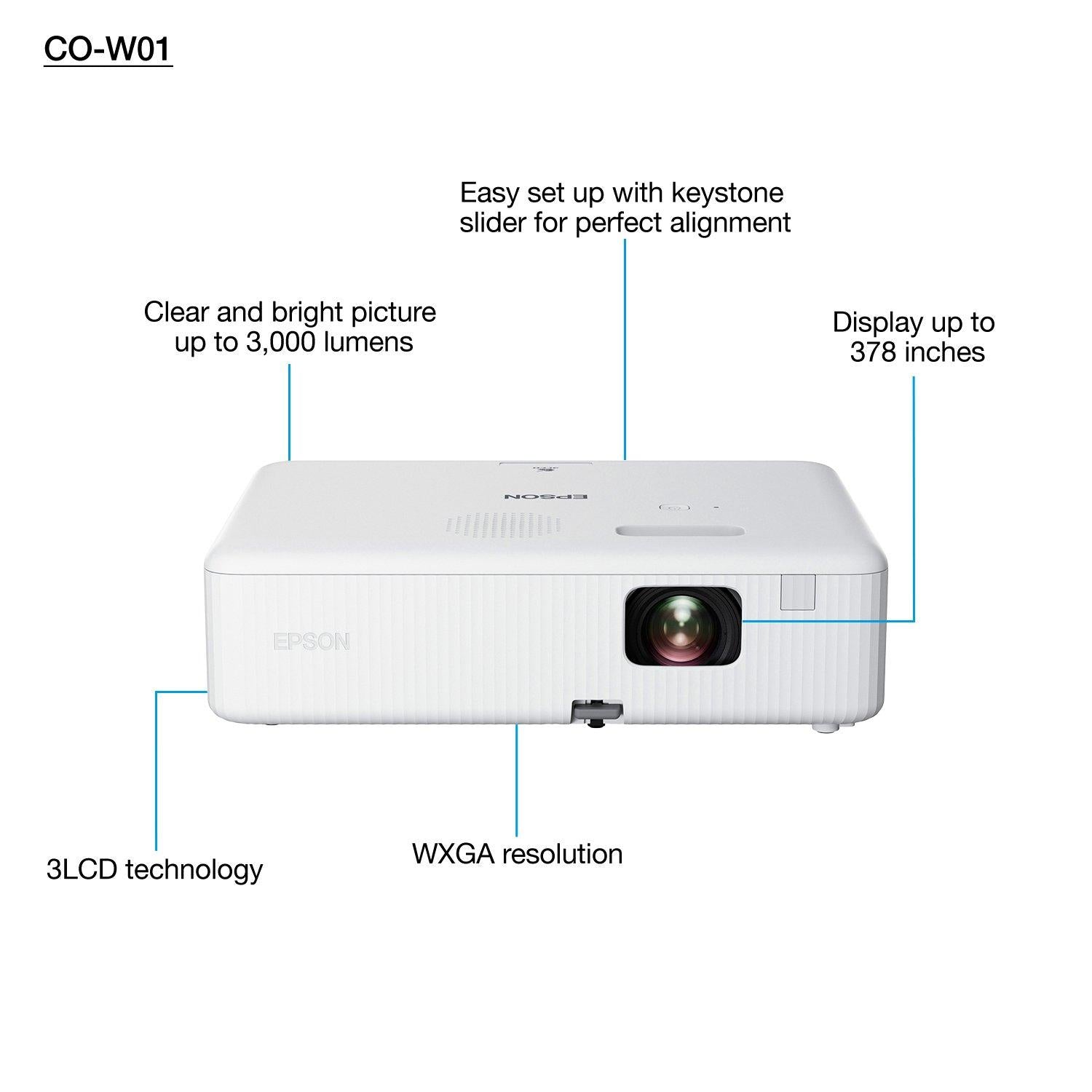 Epson CO-W01 WXGA 3LCD Projector | V11HA86040