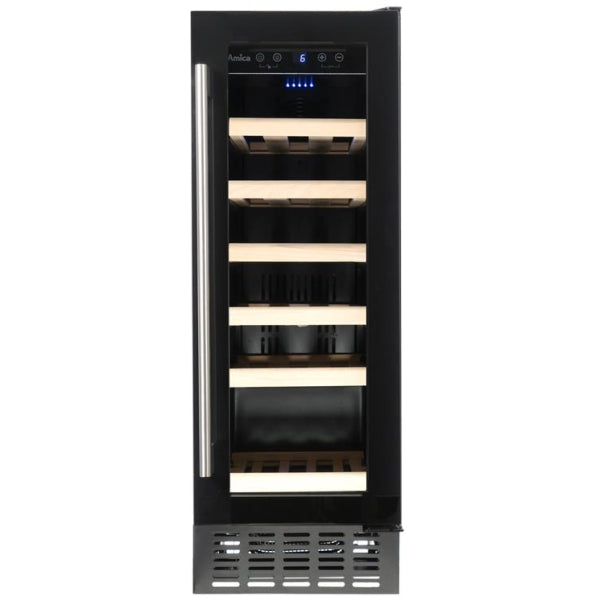 Amica Freestanding 30cm 19 Bottle Black Wine Cooler | AWC300BL