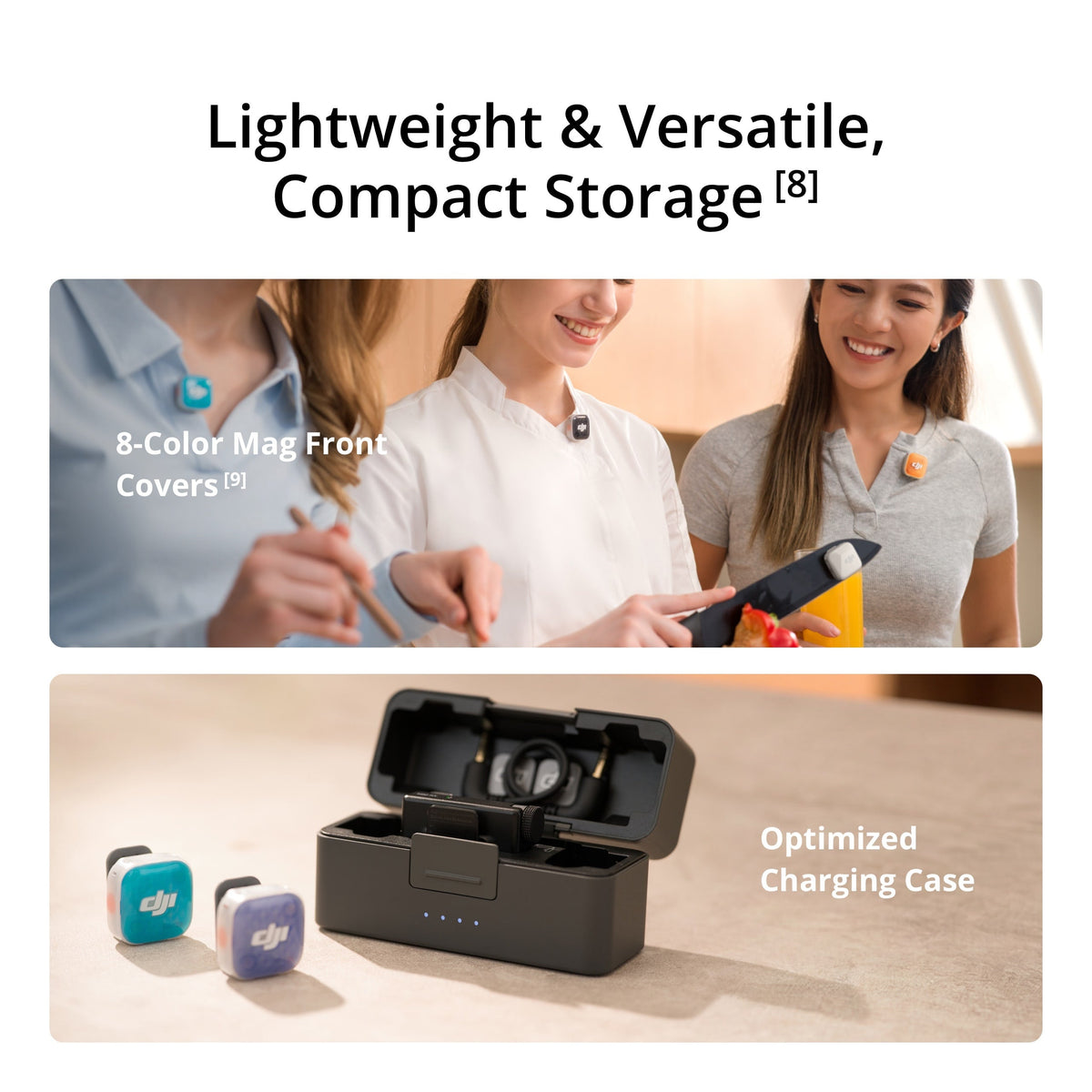 DJI Mic Mini 2S Wireless Microphone (2 TX + 1 RX + Charging Case) - lightweight design