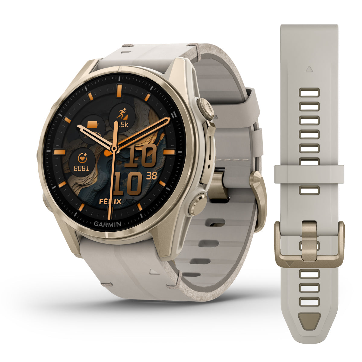 Garmin fenix 8 43mm AMOLED Sapphire GPS Smartwatch - front view