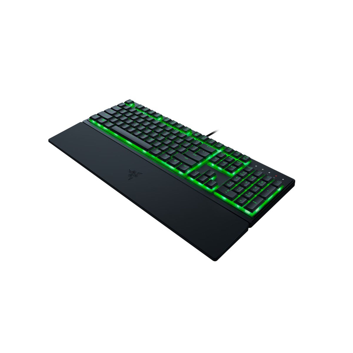 Razer Ornata V3 X Low-Profile Membrane Gaming Keyboard, UK Layout - Black - angled view from the left