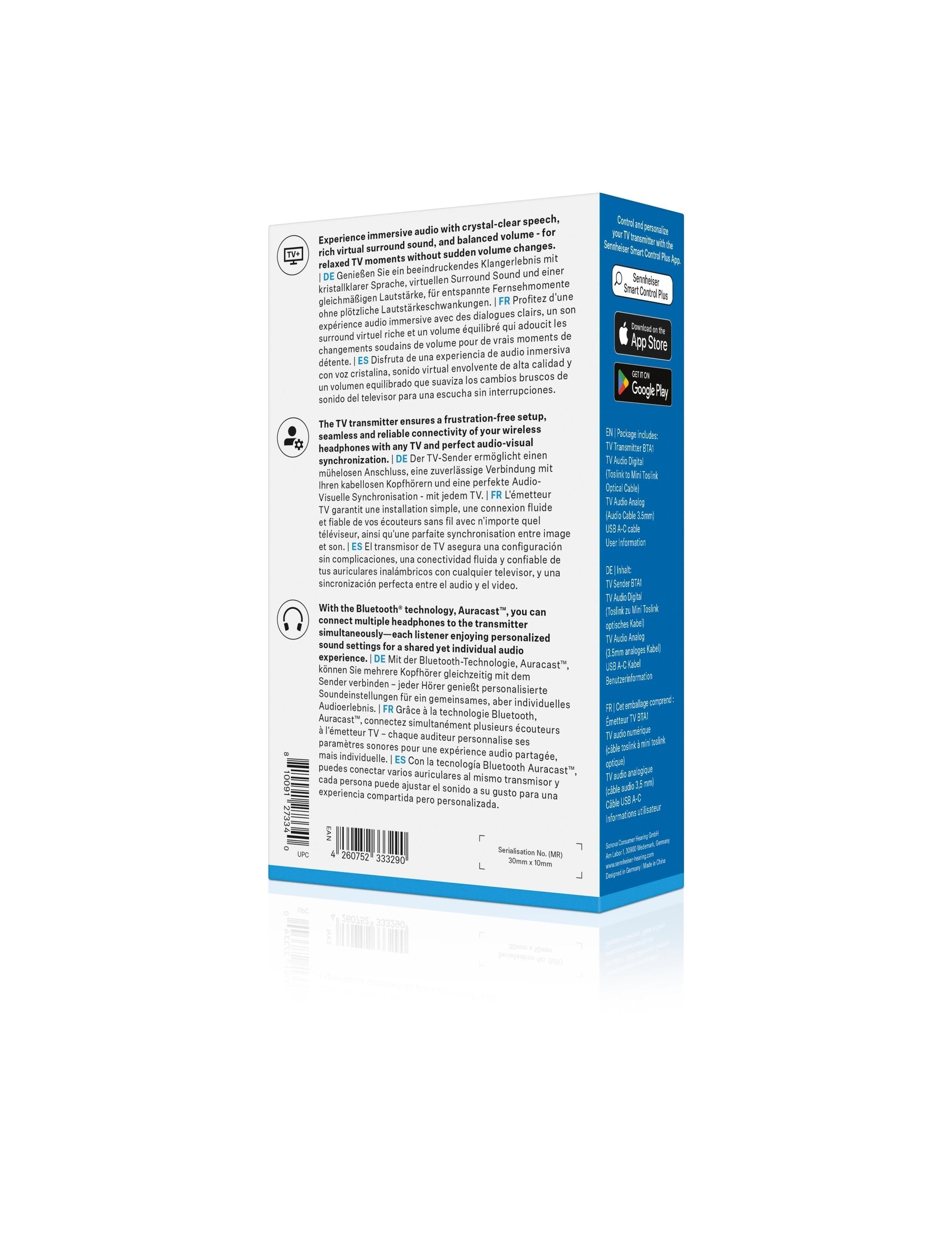 Sennheiser BTA 1 TV Bluetooth Transmitter Black — packaging reverse/detail