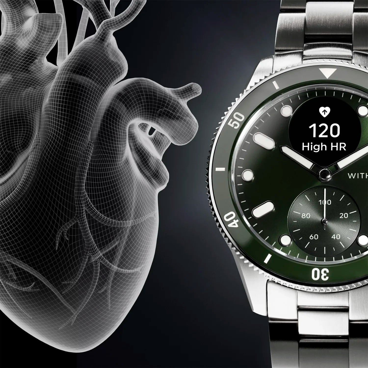 Withings ScanWatch Nova - Premium Health Smartwatch with ECG & SpO2 - Green | 78-HWA10-model 8-All-Int