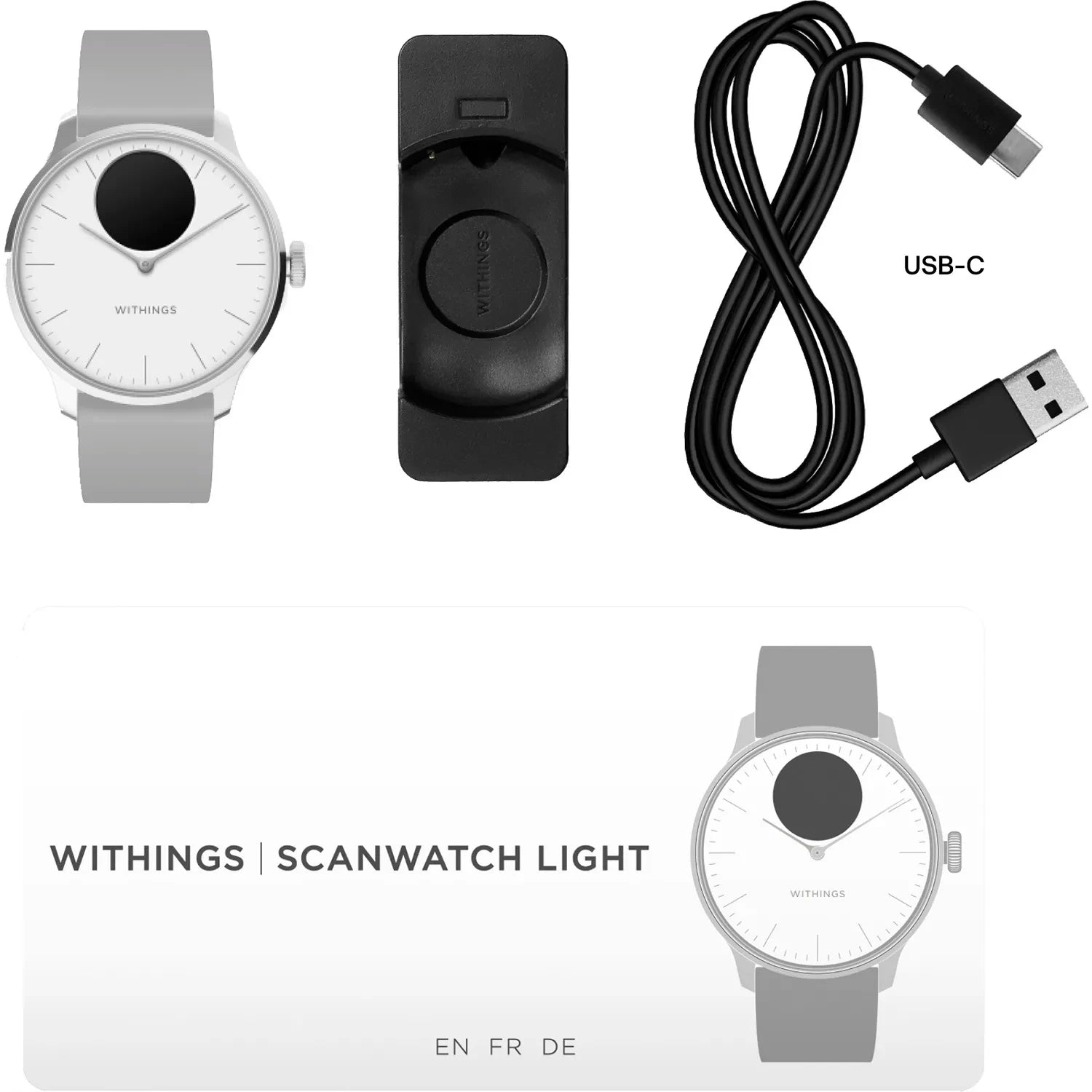 Withings ScanWatch Light - Health Tracking Watch with Heart Rate & SpO2 - White | 78-HWA11-model 3-All-Int