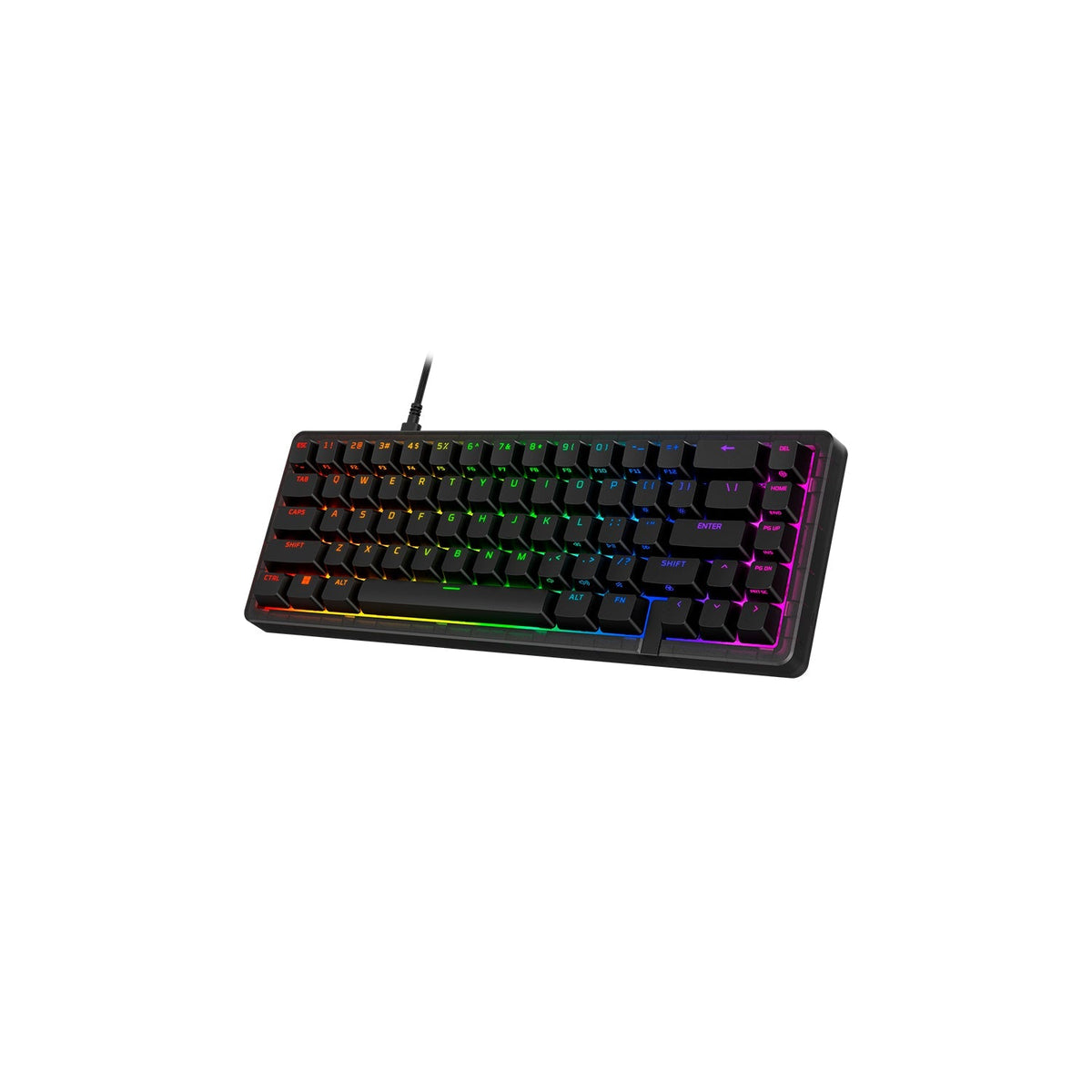 HyperX Origins 2 65 Wired Mechanical Gaming Keyboard, UK Layout - Black - angled view from the right