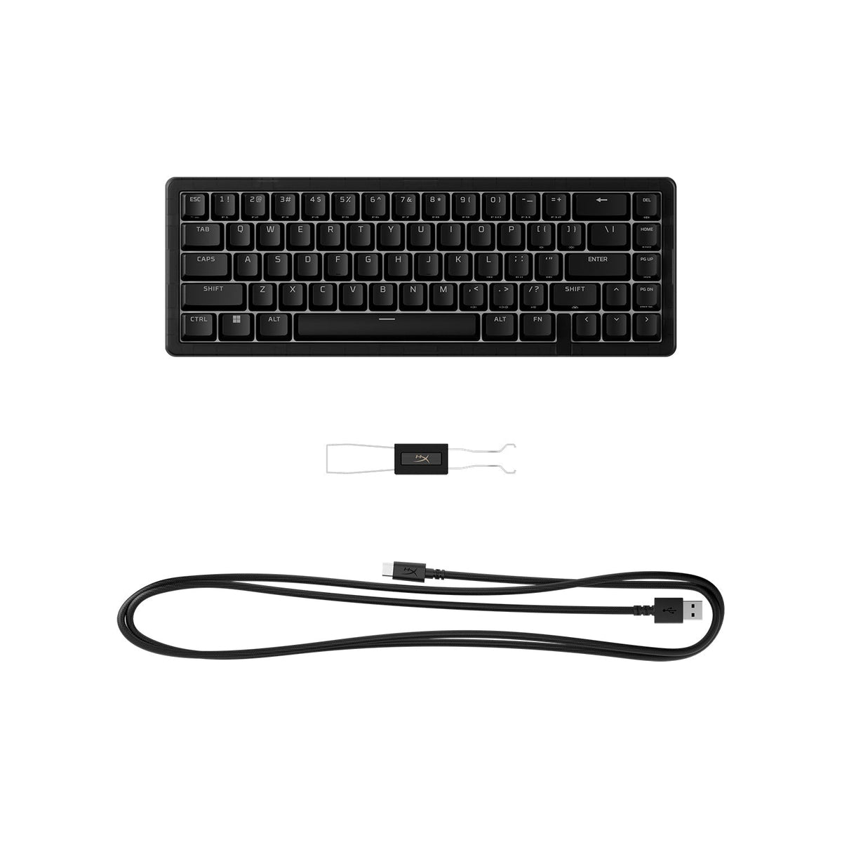 HyperX Origins 2 65 Wired Mechanical Gaming Keyboard, UK Layout - Black - with cable and keycap puller