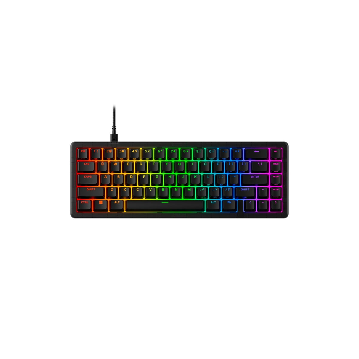 HyperX Origins 2 65 Wired Mechanical Gaming Keyboard, UK Layout - Black - front view