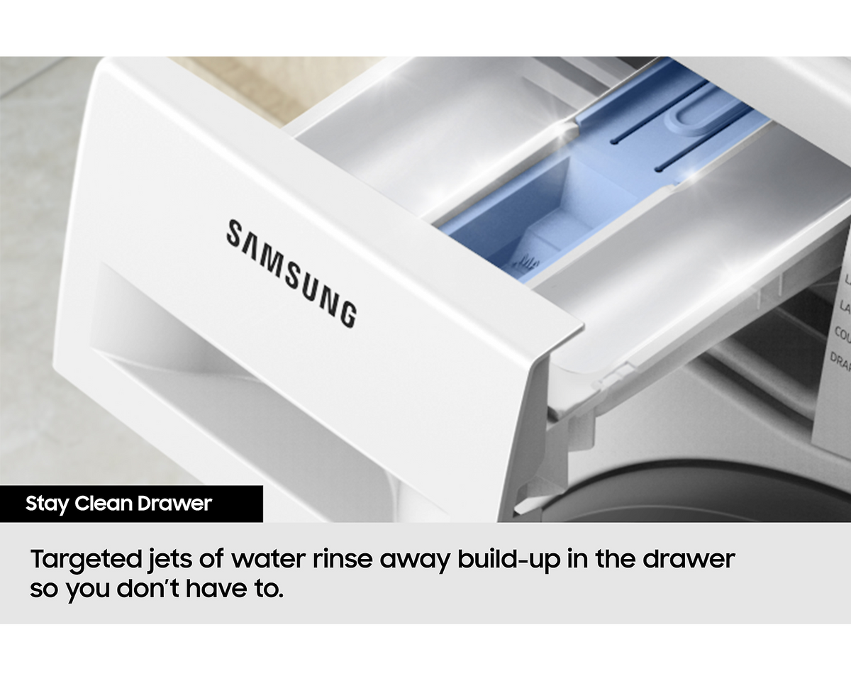 Samsung Series 5 AI Energy 10kg 1400rpm Washing Machine with ecobubble - White - Stay Clean Drawer