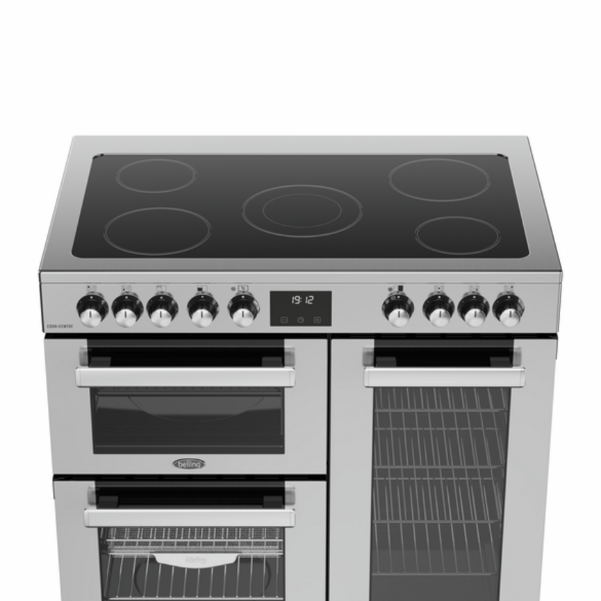 Belling Cookcentre 90E 90cm Ceramic Range Cooker - Stainless Steel - product view