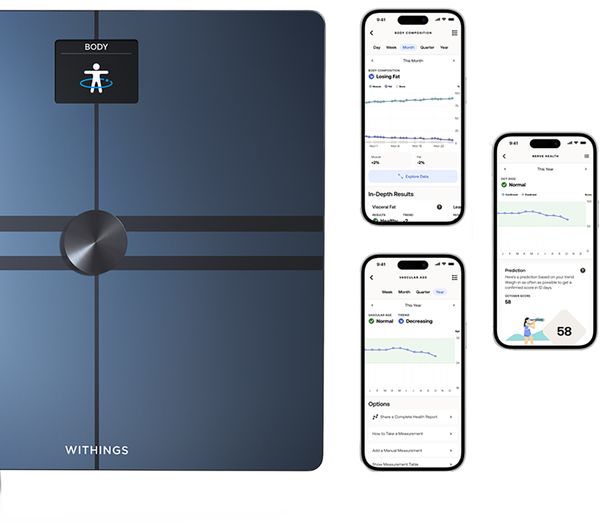 Withings Body Comp - Smart Scale with Body Composition & Visceral Fat Analysis - Black | 78-WBS12-Black-All-Inter
